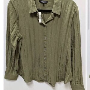 Madewell Olive Green Button-Up Shirt